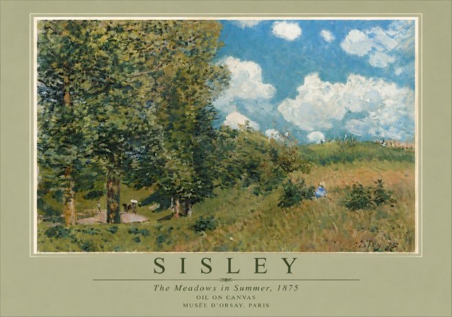 Sisley The Meadows in Summer, 1875 No5 - Poster