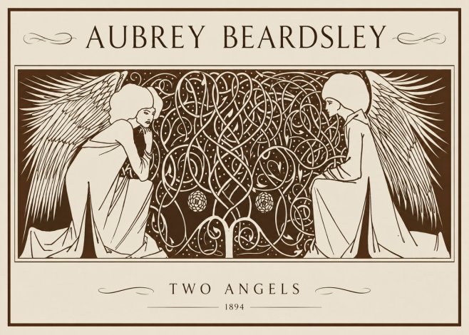 Aubrey Beardsley Two Angels No1 - Poster