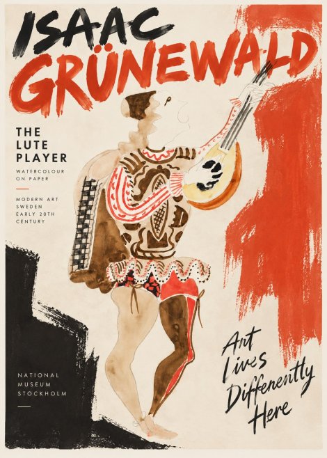 Isaac Grünewald The Lute Player No2 - Poster