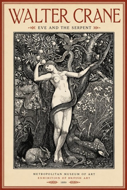 Walter Crane Eve and the Serpent No2 - Poster