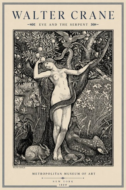 Walter Crane Eve and the Serpent No3 - Poster