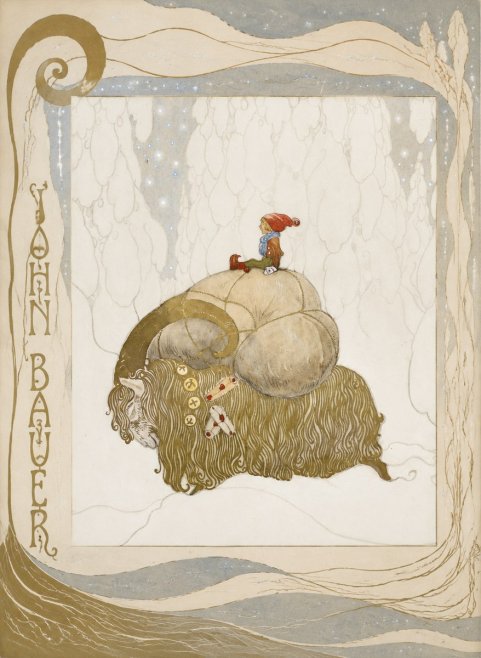 John Bauer The Boy and the Musk Ox No6 - Poster