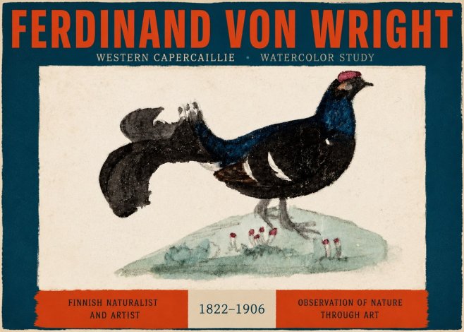 Ferdinand von Wright Western Capercaillie - Watercolor Study No2 - Poster