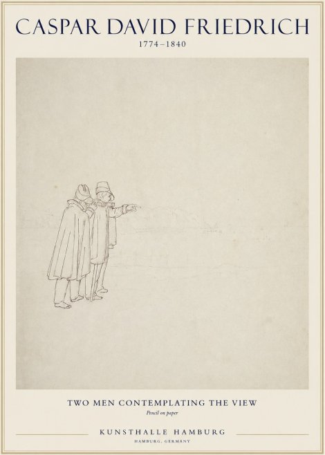 Caspar David Friedrich Two Men Contemplating the View No1 - Poster