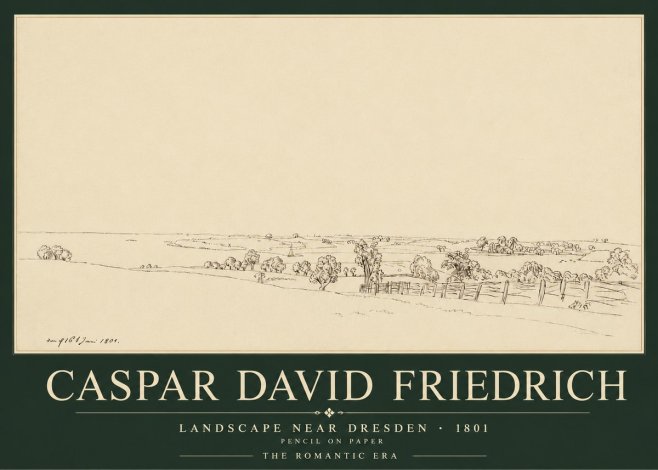 Caspar David Friedrich View of the Countryside Near Dresden No5 - Poster