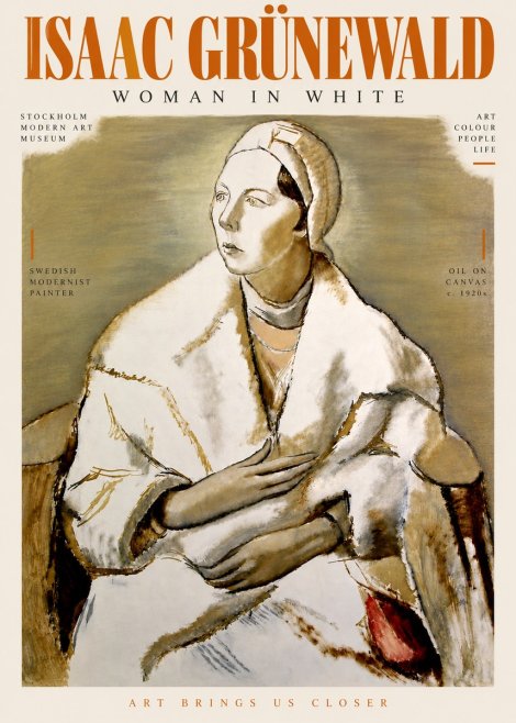 Isaac Grünewald The Woman in White No5 - Poster