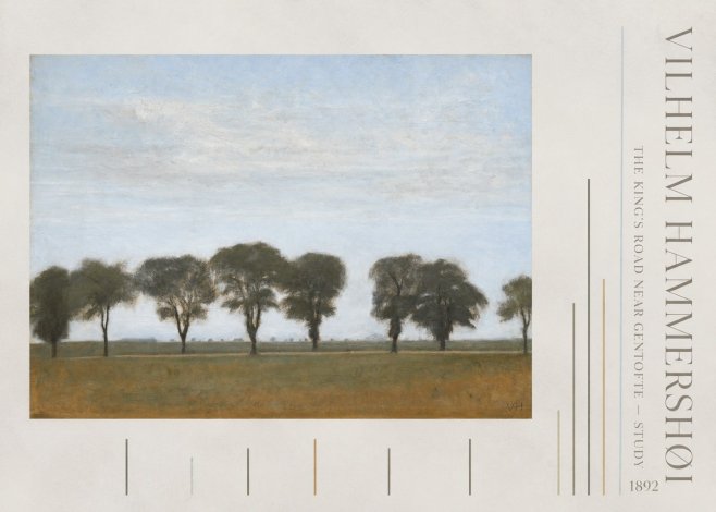 Vilhelm Hammershøi The King's Road Near Gentofte - Study No4 - Poster