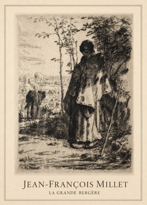 Jean-François Millet La Grande Bergère No1 - Poster
