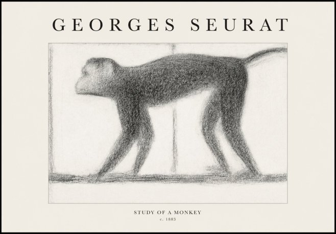 Seurat Study of a Monkey No1 - Poster