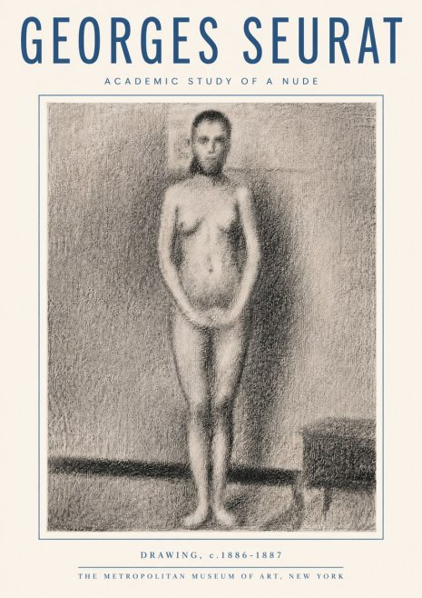 Seurat Academic Study of a Nude No5 - Poster