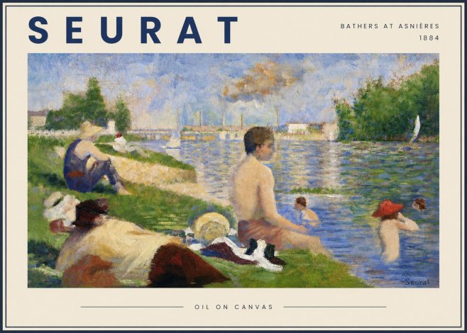 Seurat Bathers at Asnières III No4 - Poster