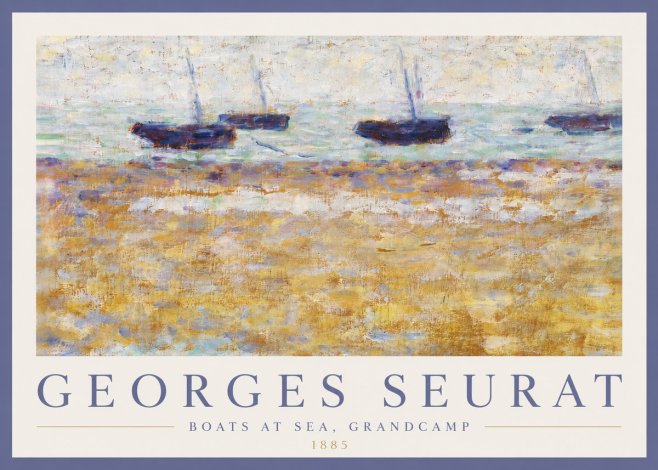 Seurat Boats at Sea, Grandcamp No4 - Poster