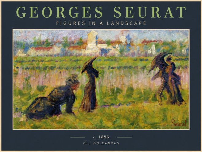 Seurat Figures in a Landscape No5 - Poster