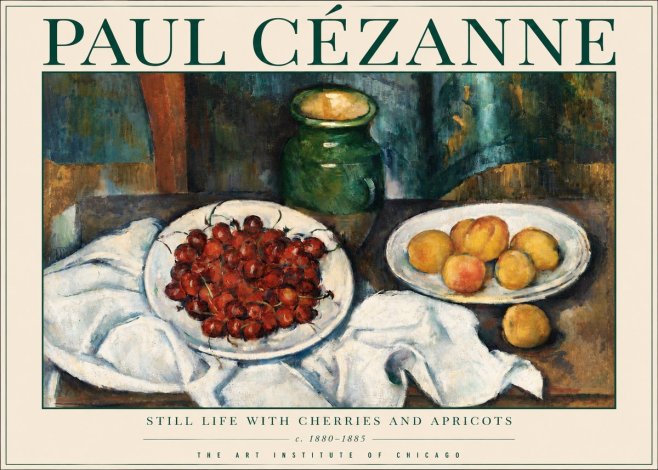 Paul Cézanne Still Life with Cherries and Apricots No3 - Poster