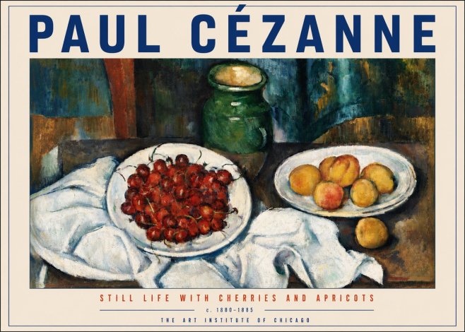 Paul Cézanne Still Life with Cherries and Apricots No4 - Poster