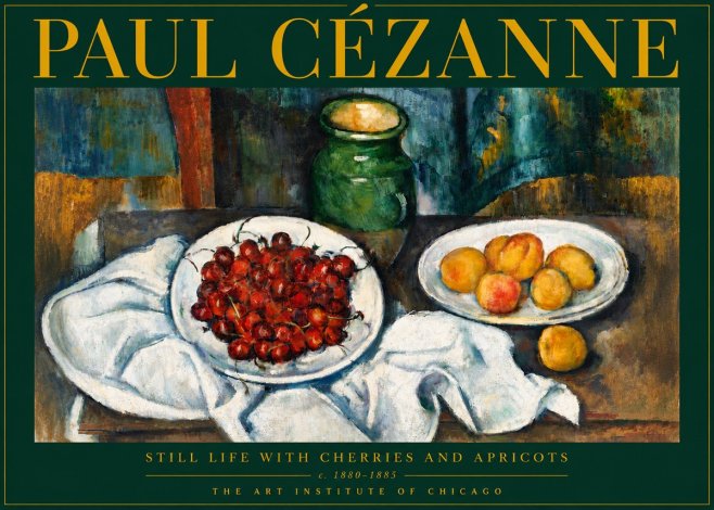 Paul Cézanne Still Life with Cherries and Apricots No5 - Poster