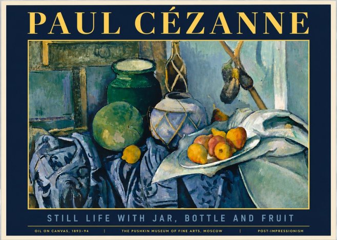 Paul Cézanne Still Life with Jar, Bottle and Fruit No6 - Poster