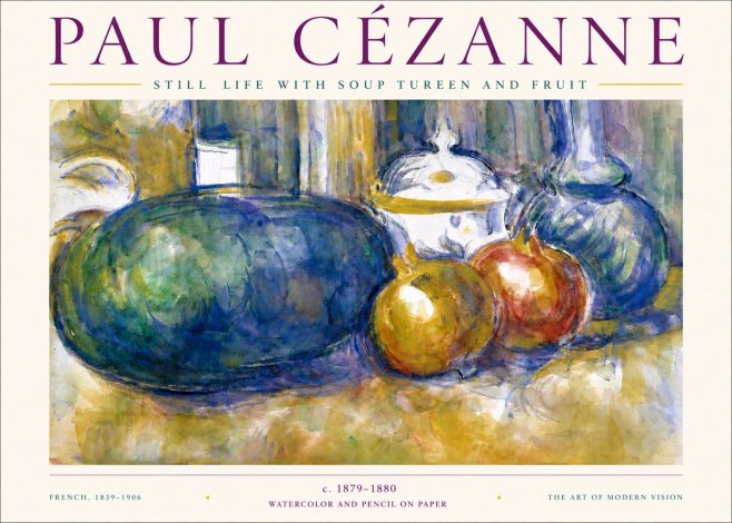 Paul Cézanne Still Life with Apples and Vessels No6 - Poster