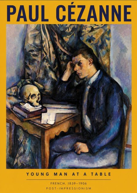Paul Cézanne Young Man at a Table No2 - Poster