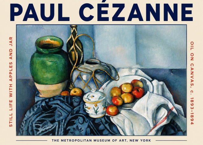 Paul Cézanne Still Life with Apples and Jar No4 - Poster