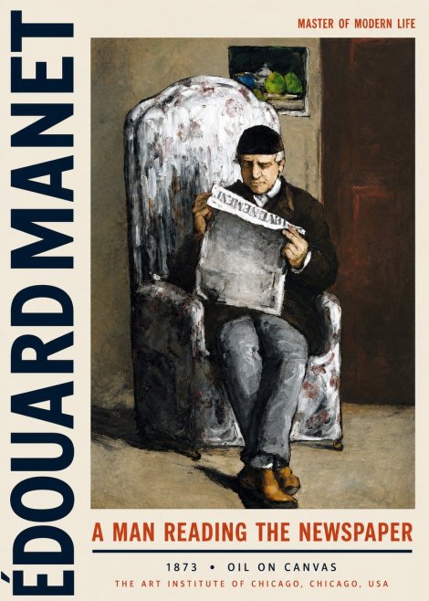 Édouard Manet A Man Reading the Newspaper No3 - Poster
