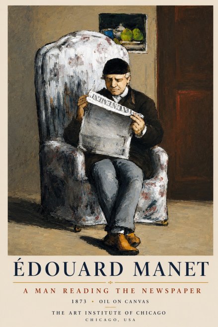 Édouard Manet A Man Reading the Newspaper No4 - Poster
