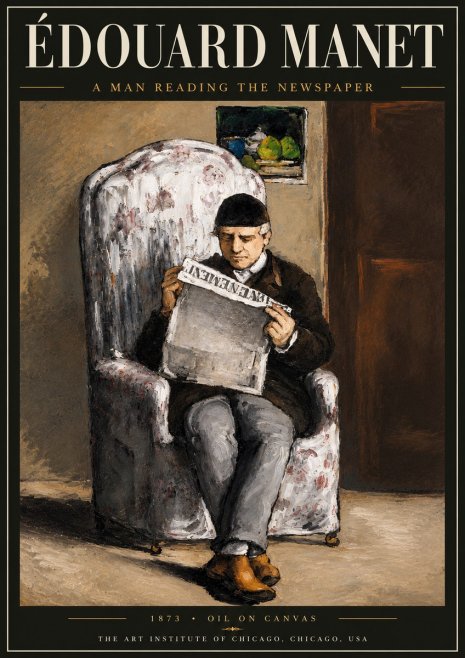 Édouard Manet A Man Reading the Newspaper No5 - Poster