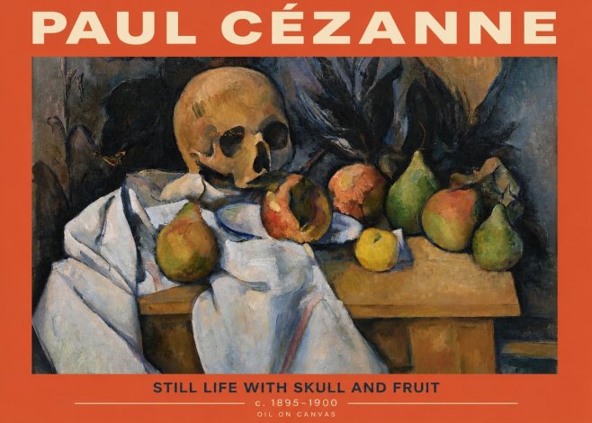 Paul Cézanne Still Life with Skull and Fruit No2 - Poster