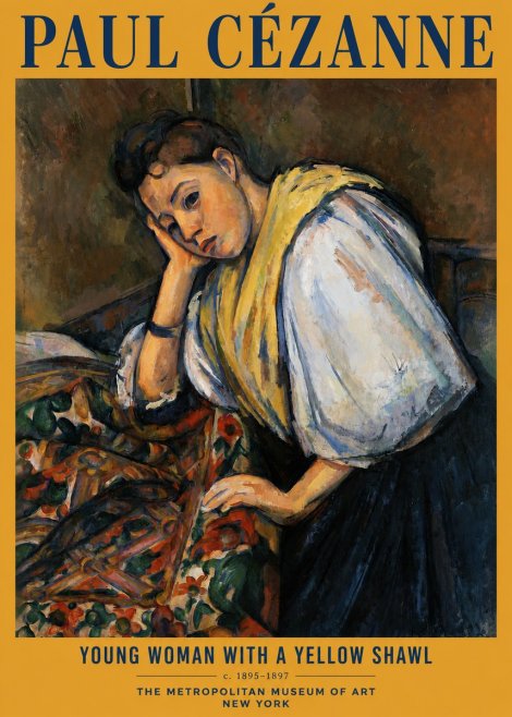 Paul Cézanne Young Woman with a Yellow Shawl No2 - Poster