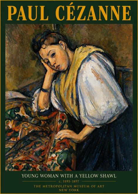 Paul Cézanne Young Woman with a Yellow Shawl No6 - Poster