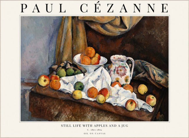 Paul Cézanne Still Life with Apples and a Jug No1 - Poster