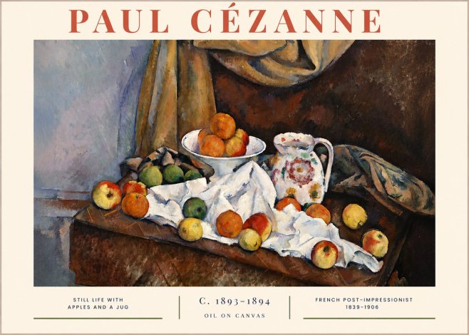 Paul Cézanne Still Life with Apples and a Jug No2 - Poster