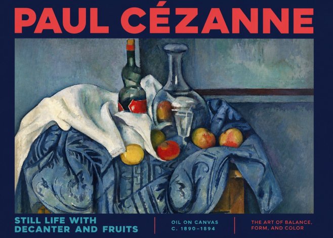 Paul Cézanne Still Life with Decanter and Fruits No2 - Poster