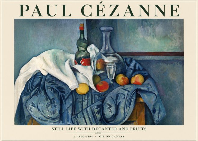 Paul Cézanne Still Life with Decanter and Fruits No3 - Poster