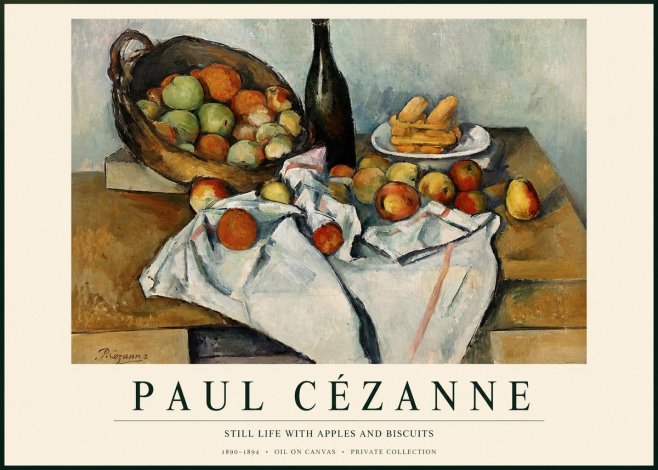 Paul Cézanne Still Life with Apples and Biscuits No1 - Poster