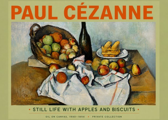 Paul Cézanne Still Life with Apples and Biscuits No5 - Poster