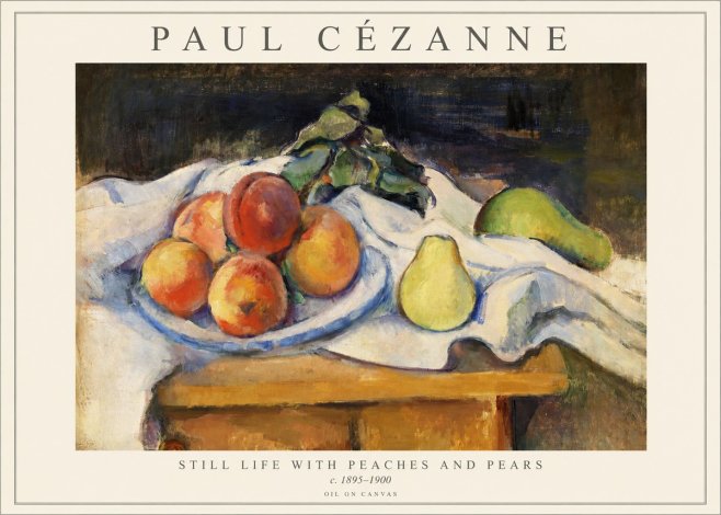 Paul Cézanne Still Life with Peaches and Pears No1 - Poster