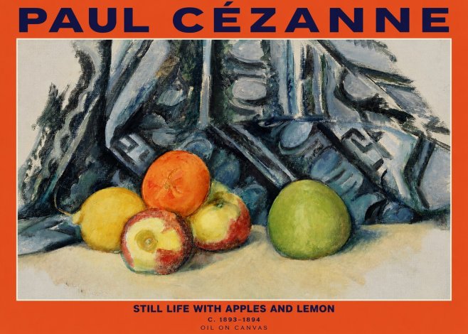Paul Cézanne Still Life with Apples and Lemon No2 - Poster