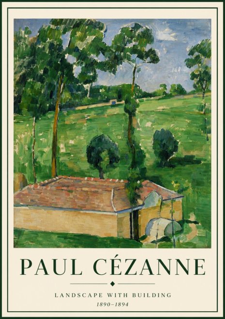 Paul Cézanne Landscape with Building No3 - Poster
