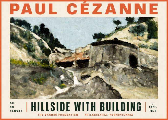 Paul Cézanne Hillside with Building No5 - Poster