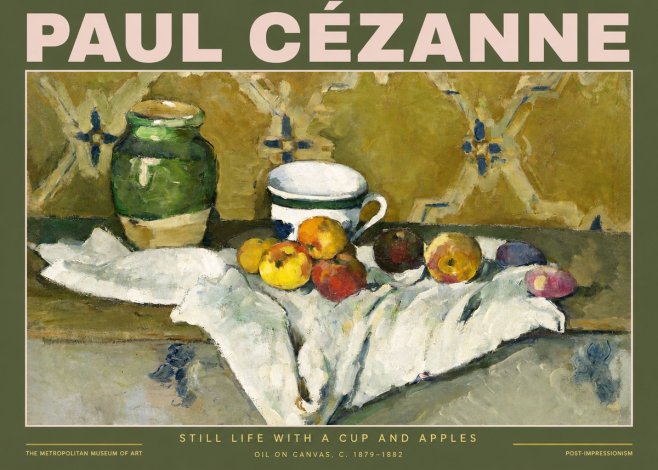 Paul Cézanne Still Life with a Cup and Apples No2 - Poster