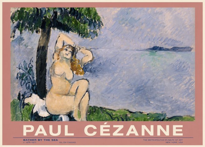 Paul Cézanne Bather by the Sea No3 - Poster