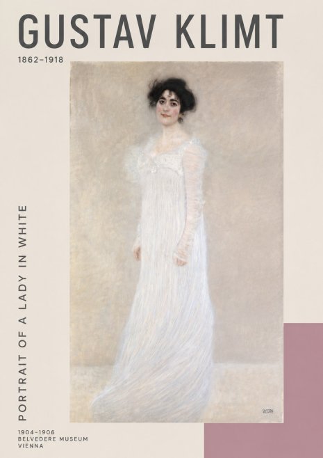 Klimt Portrait of a Lady in White No4 - Poster