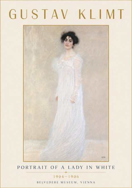 Klimt Portrait of a Lady in White No6 - Poster