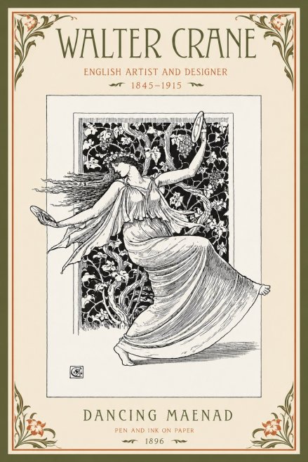 Walter Crane Dancing Maenad No2 - Poster