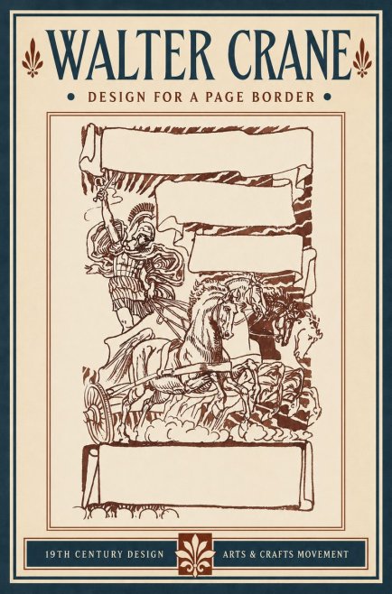 Walter Crane Design for a Page Border No4 - Poster
