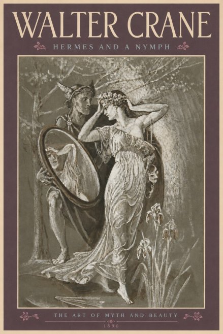Walter Crane Hermes and a Nymph No5 - Poster