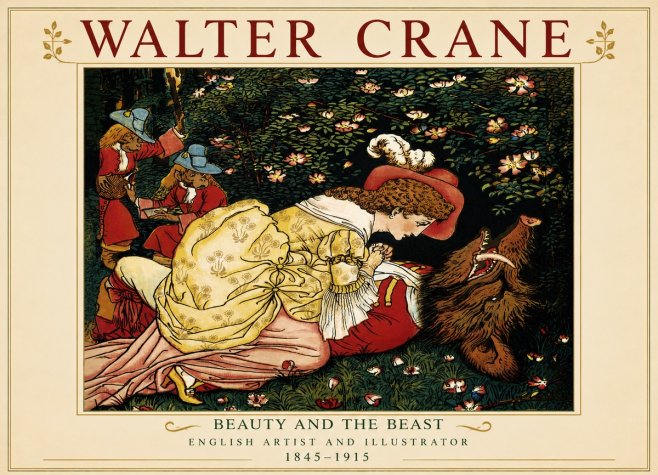 Walter Crane Beauty and the Beast No4 - Poster