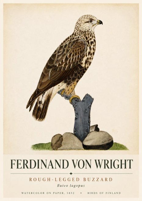 Ferdinand von Wright Rough-legged Buzzard No6 - Poster