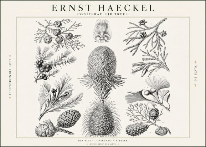 Ernst Haeckel Coniferae. Fir Trees. No1 - Poster